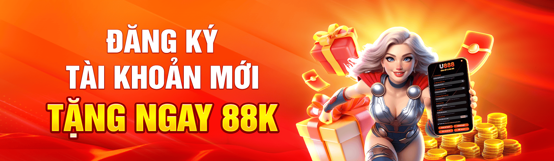 đăng ký tài khoản u888vip tặng 88k